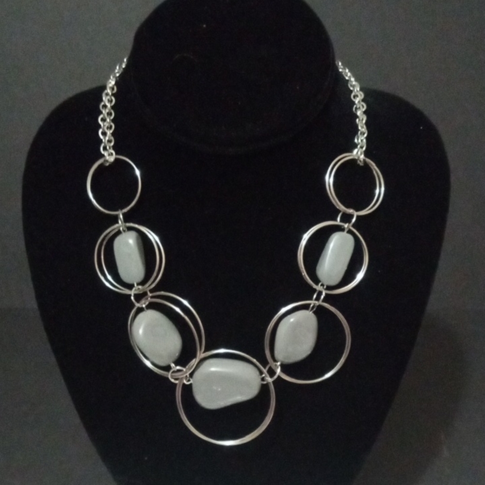 Paparazzi Silver Necklace with White Stones